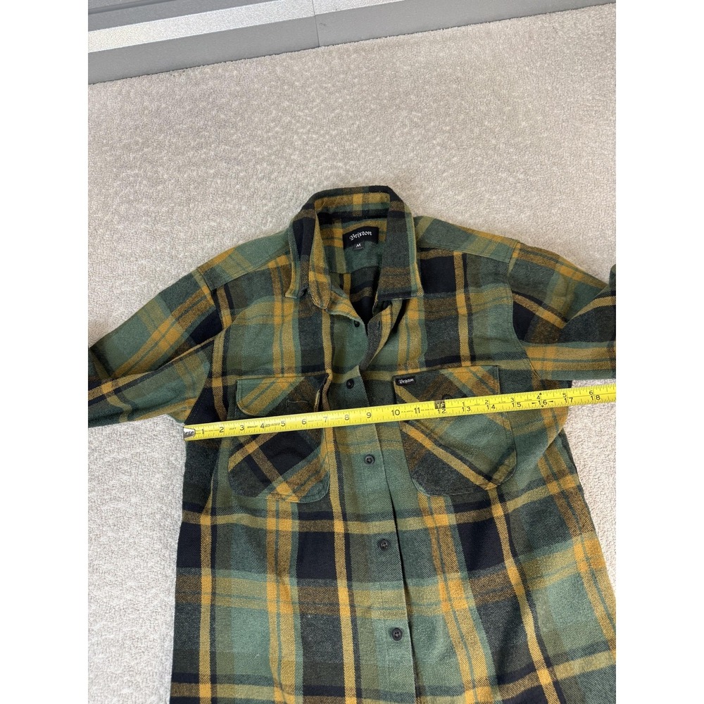 Brixton Shirt Mens Medium Green Plaid Flannel Long Sleeve Button Up Casual - Picture 4 of 7